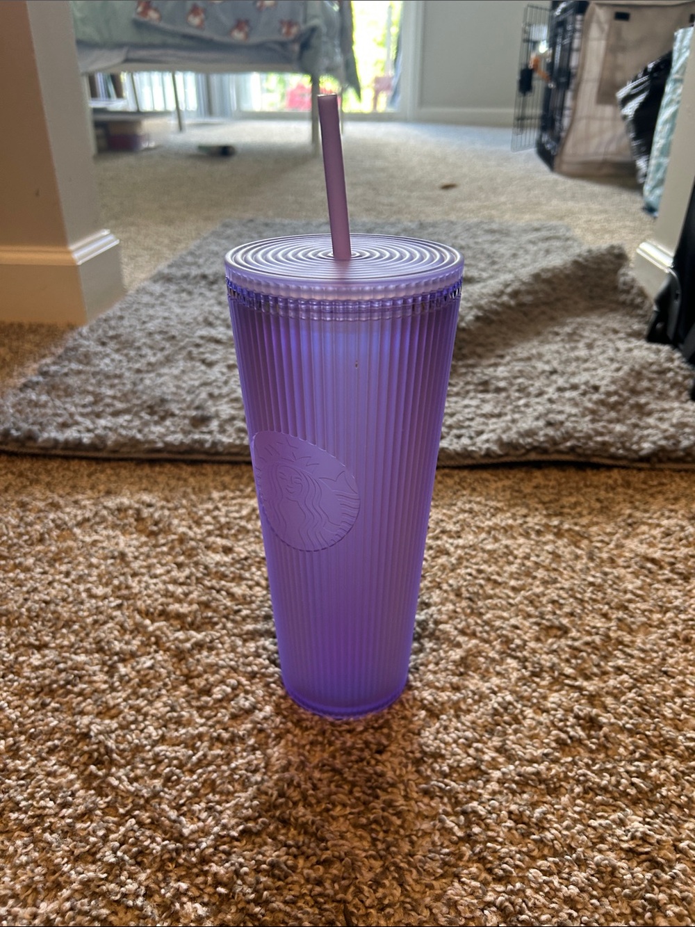 Starbucks Lavender Ribbed Reusable Tumbler with Straw